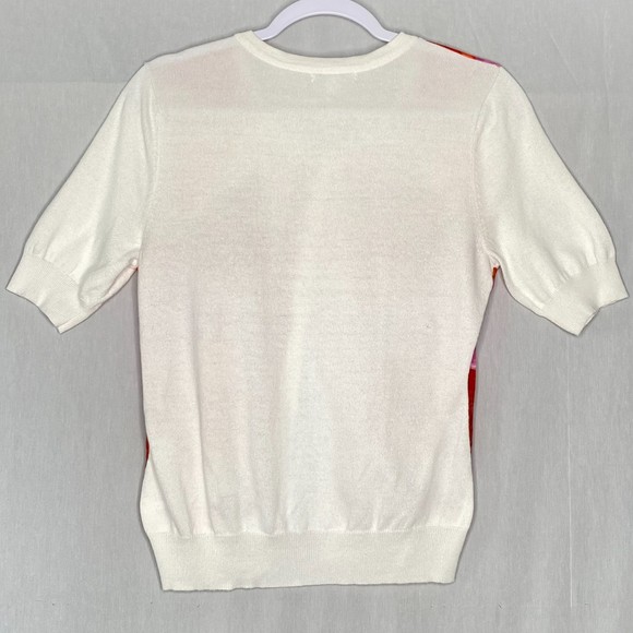 New York & Co Womens Cardigan Sweater Size Medium Silky Floral Front Knit Back - Picture 4 of 8